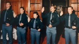 Sgt. Conners is sworn in as a U-M police officer