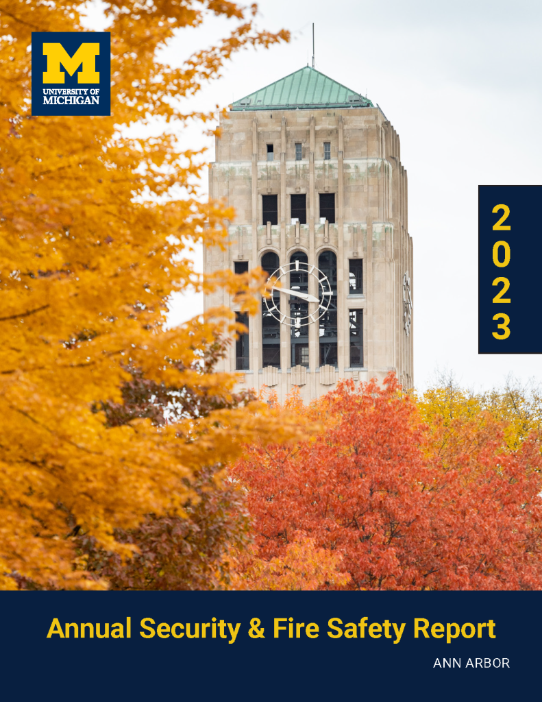 U-M Annual Security and Fire Safety Report Cover