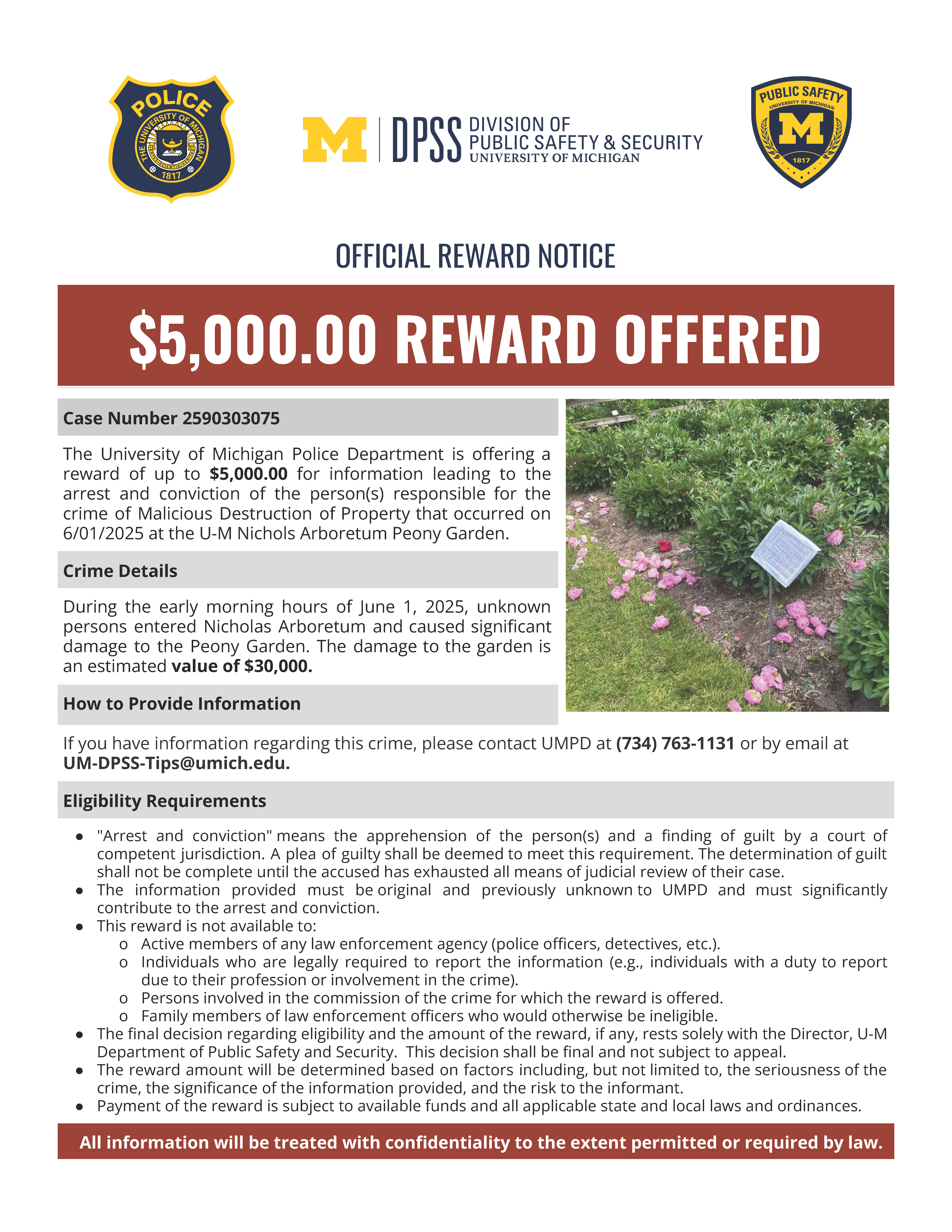 Screenshot of the reward poster.