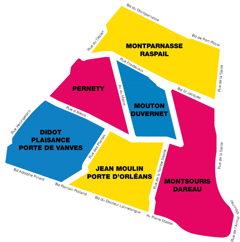 plan des quartiers
