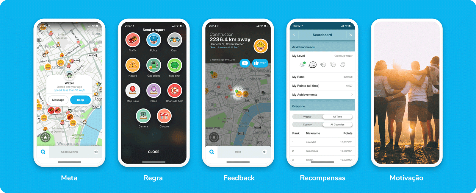 Introdução à gamificação: exemplos de gamificação do mundo real: Waze