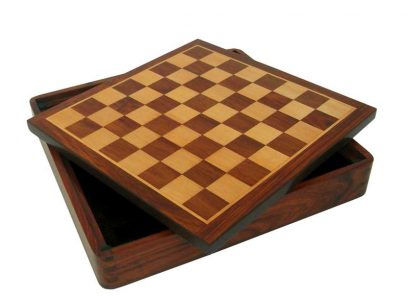 Schaakbord hout met opbergvak