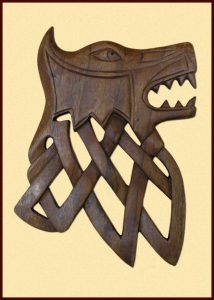 Viking Fenrir Wolf Houtsnijwerk