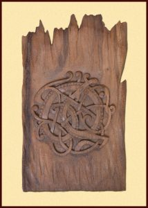 Viking Midgardslang Houtsnijwerk