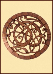 Viking Mitgardslang Houtsnijwerk 34 cm