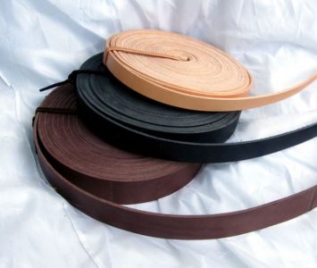 Lederen Riem per meter, 3 cm breed in Natuurkleur