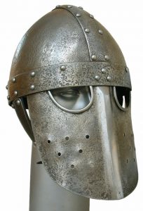 Normandische helm met gezichtsmasker