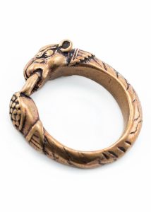 Wikinger Ring mit Hundekopf Bronze