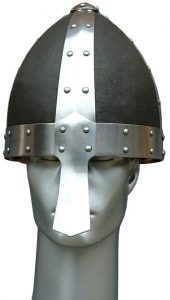 Normandische helm met leer betrokken