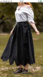 Mittelalterlicher Damenrock in Schwarz