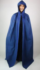 Middeleeuwse Katoenen Cape in Blauw, 131 cm