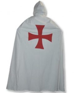 Umhang der Tempelritter in Weiss mit Rotes Kreuz aus Baumwolle, 131 cm