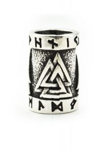 Bardperle Wikinger Valknut Silber