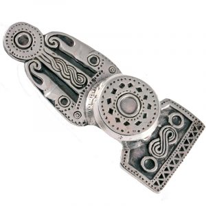 Viking Rugknop Fibula in Zilver (925er), 550 - 600 na Ch.