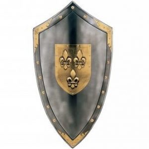 Metalen Schild met plaquette met drie Fleur De Lys erop