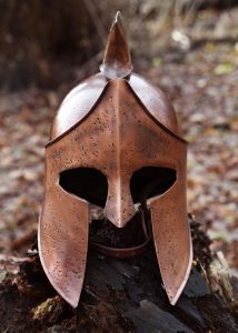 Griechischer Helm des Themistokles aus 1,2 mm Stahl mit antikem Bronze-Finish