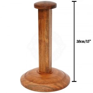 Helmstandaard van massief hout 38cm