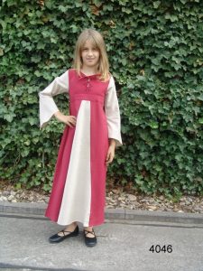 Kinder Mittelalterkleid in Rot/Natur