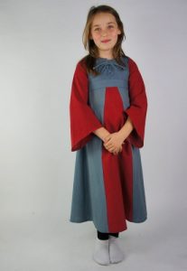 Middeleeuwse Kinderjurk in Rood- Blauw