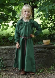 Wikingerkleid Unterkleid für Kinder, grün.