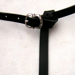 Laat Middeleeuwse Riem 1250 - 1400 Zwart van 1.5 cm Breed