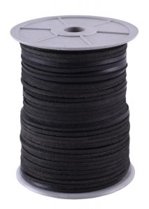​​Vierkant Leder 2.8 mm in Zwart, per Rol van 50 meter​​