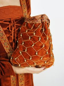 Middeleeuwse Luxe Handtas in Terracotta Kleur