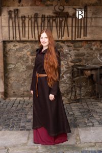 Middeleeuwse Mantel Enya van Wol in de kleur Bruin