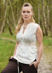 Middeleeuwse blouse, mouwloos, naturel