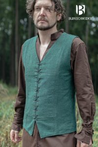 Middeleeuws Gilet-Vest Maron in Groen