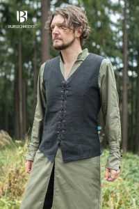 Middeleeuws Gilet-Vest Maron in Zwart