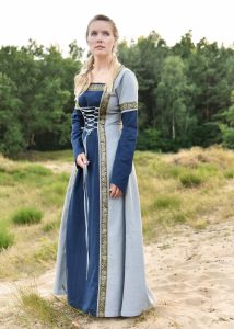 ​Mittelalterliches Kleid in blau/blaugrau