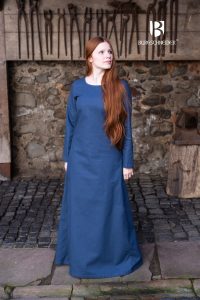 Mittelalter Unterkleid Freya in Waidblau