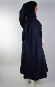 Middeleeuwse Wollen Cape in Blauw, 131 cm