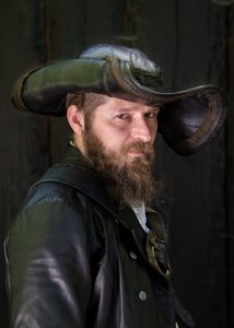 Piraten Tricorn - Zeevaarder - Hurling - Struikrovers hoed in Zwart.