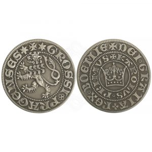Praagse Groschen van Karel IV met Patina, Replica