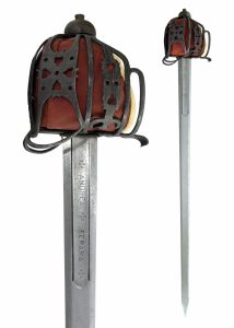​Schottisches Breitschwert mit Korbgriff, Antikversion, Scharf