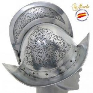 Spaanse Morion Helm 16e-17e eeuws gegraveerd