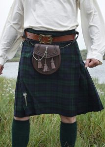 Sporran, Kilt-Tasche aus Leder in Schwarz oder Braun