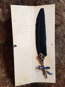 Veer met Pen Draak d.blauw