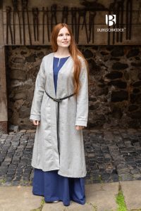 Viking Dames Birka Mantel Aslaug in Wol en Grijs