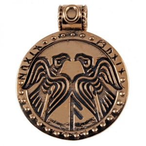 Wikinger Raben Hugin und Munin in Bronze
