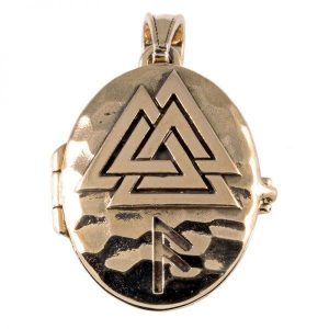 Viking Medaillon Hanger met Valknut in Brons