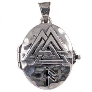 Viking Medaillon Hanger met Valknut in Zilver (925er)