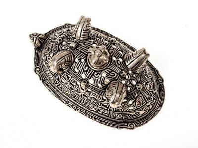 Viking Paardenkop Fibula uit Birka Verzilverd, 900 - 950 na Chr.(aanbieding)