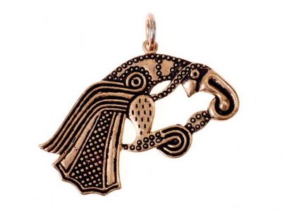 Viking Raaf Amulet Odin - Wodan 600 na. Chr. in Brons