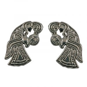 Viking Raven Oorstekers in Zilver (925er)