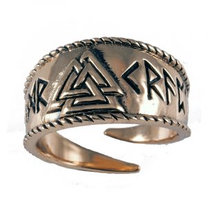 Viking Valknut Ring Brons Klein