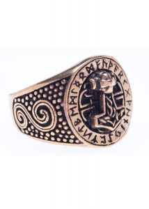 Wikinger Ring mit Thorshammer Bronze