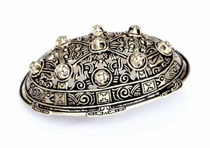 Viking Schildpad Ovaal Fibula Verzilverd, 9e eeuws